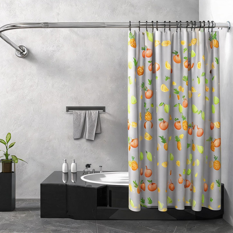 Barre de douche incurvée en acier inoxydable en forme de L avec rallonge réglable pour salles de bains spacieuses