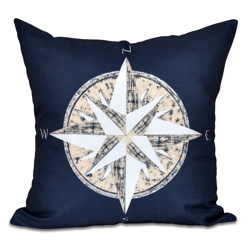 Nautical Nights Reversible Throw Pillow, 26" H x 26" W, Navy Blue