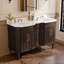 Meuble-lavabo double 54 po avec comptoir en marbre et lavabo en céramique-1140982718