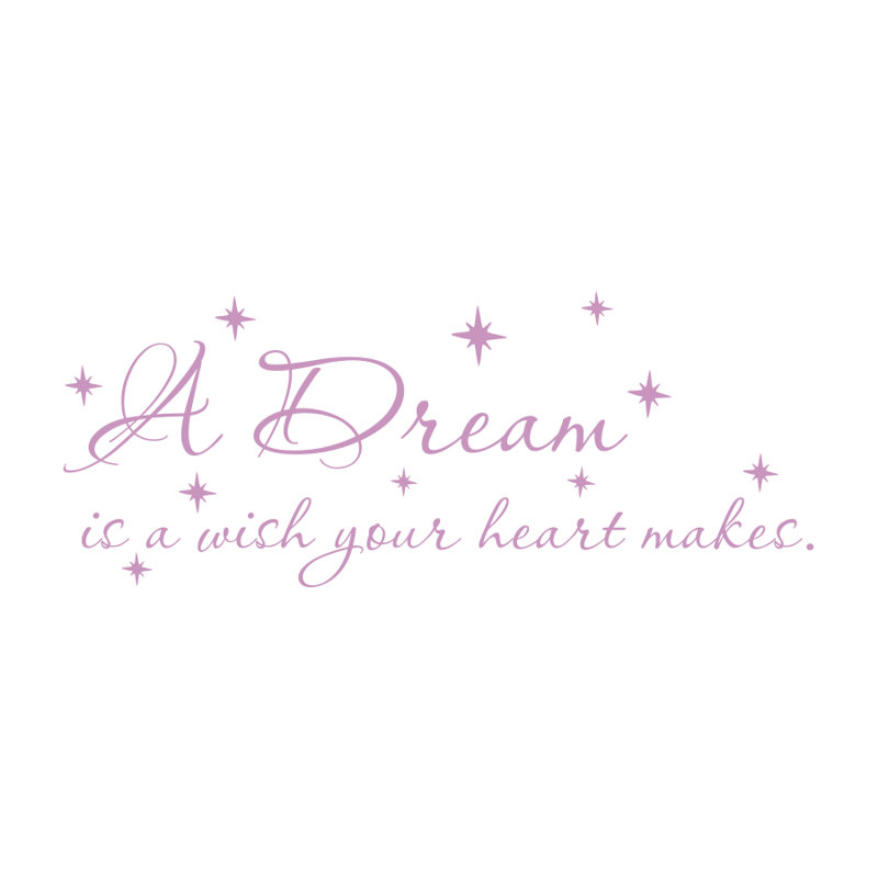 Décalcomanie murale cendrillon de chambre d’enfant quote décoration, Lilas