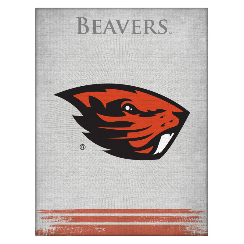 NCAA - Impression sur toile tendue, H 15 po x l 20 po x P 1 po, Beavers d'Oregon State