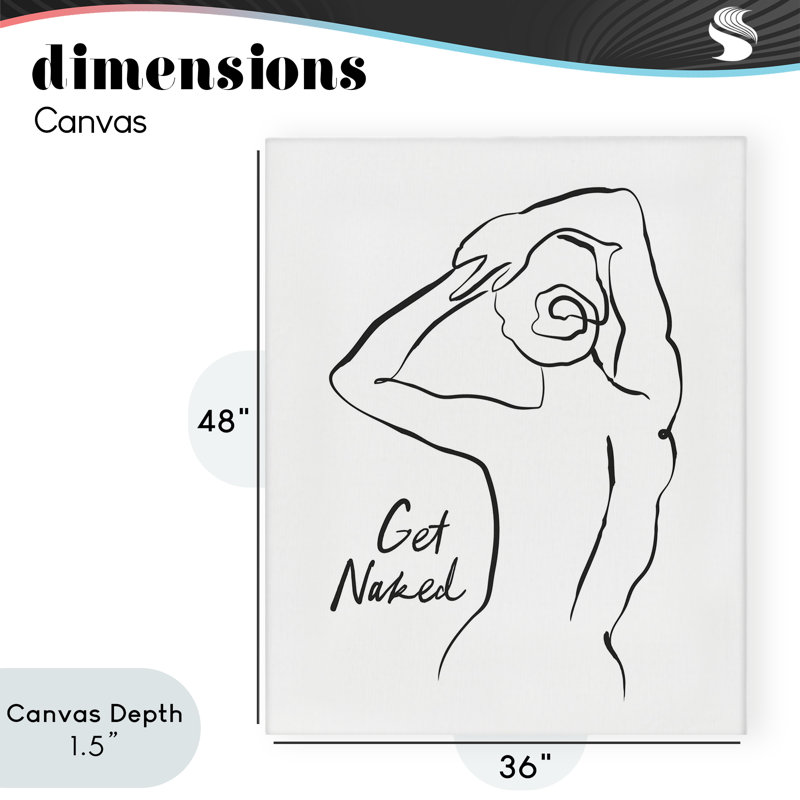 Get Get Nude Nude Silhouette, conception de lettres et de lignes, H 48 po x l 36 po