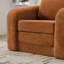 Lit en chenille orange pliable de 40 po avec coussin assorti et fonction 2 en 1, pour accoudoirs convertibles simples avec dortoir, oreiller, canapé-lit, salon, chambre à coucher