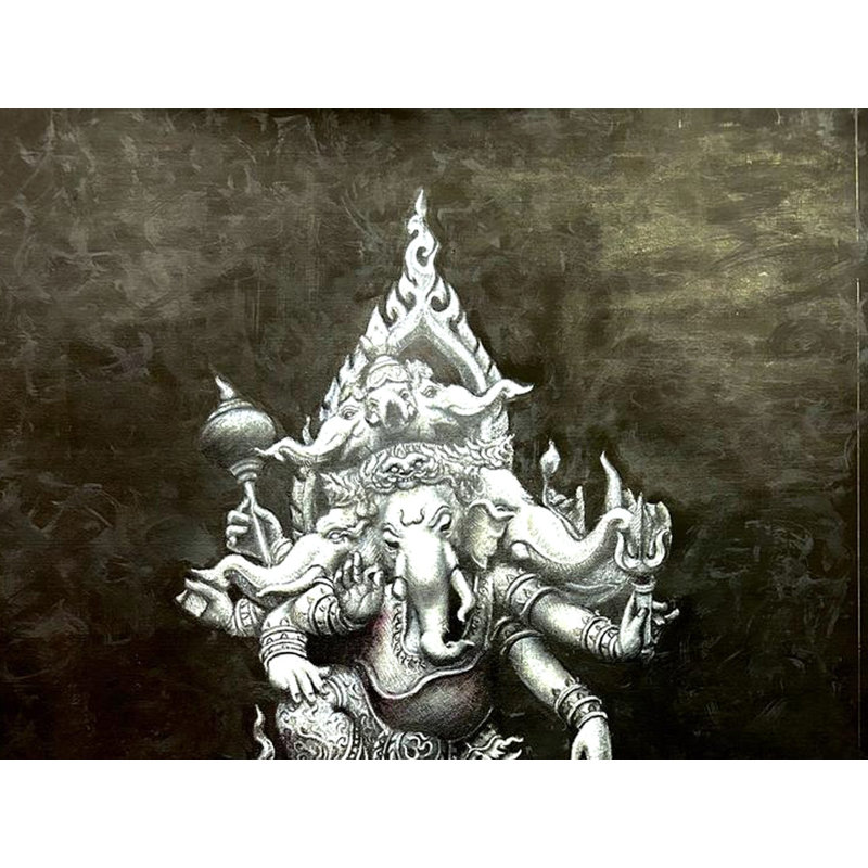 Œuvre d'art de Chaturmukhi Nritya Ganapati avec cadre | Peinture de Nisha Singh