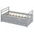 Wood Bed With Headboard, Footboard, Trundle And Three Storage Drawers-1801646005