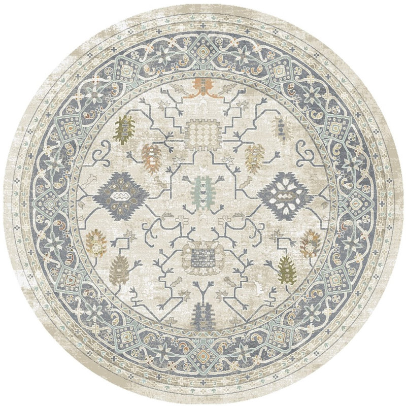 Zech Oriental Indoor Rug, Round 5'3"