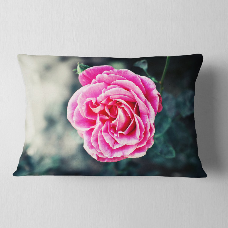 Coussin lombaire floral rose