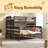 Wood Twin XL Over Queen Bunk Bed With Ladder-851529290