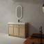 Meuble-lavabo autoportant avec lavabo en résine blanche
