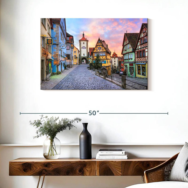 Sireci Cobbled Rothenburg Street, 24" H x 36" W