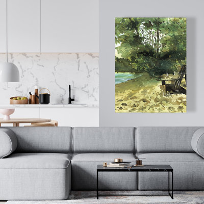 Day at the lake - Beige Beach Canvas for Home Decor