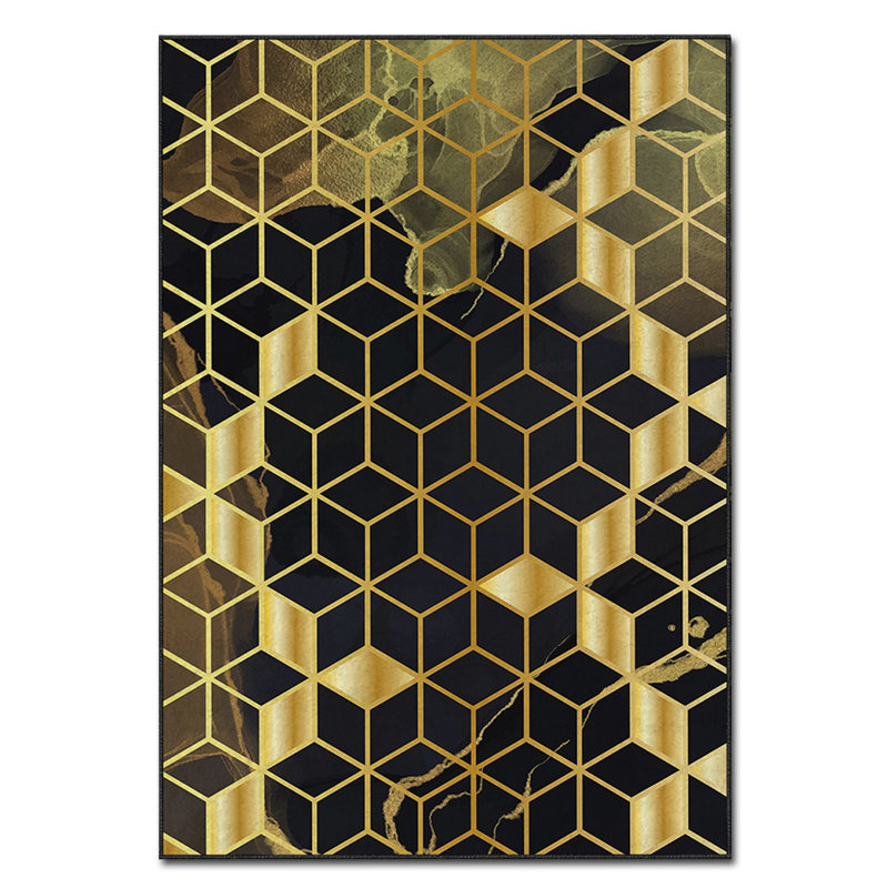 Luxurious Non-Slip Area Rug, 4.0 x 5.9 Feet, 100% Polyester, 740g/m² | Velvet Fabric with Digital Print | Easy-Clean Laminated Sponge Underside, Machine Washable | Perfect for Living Room, Bedroom & Home Decor