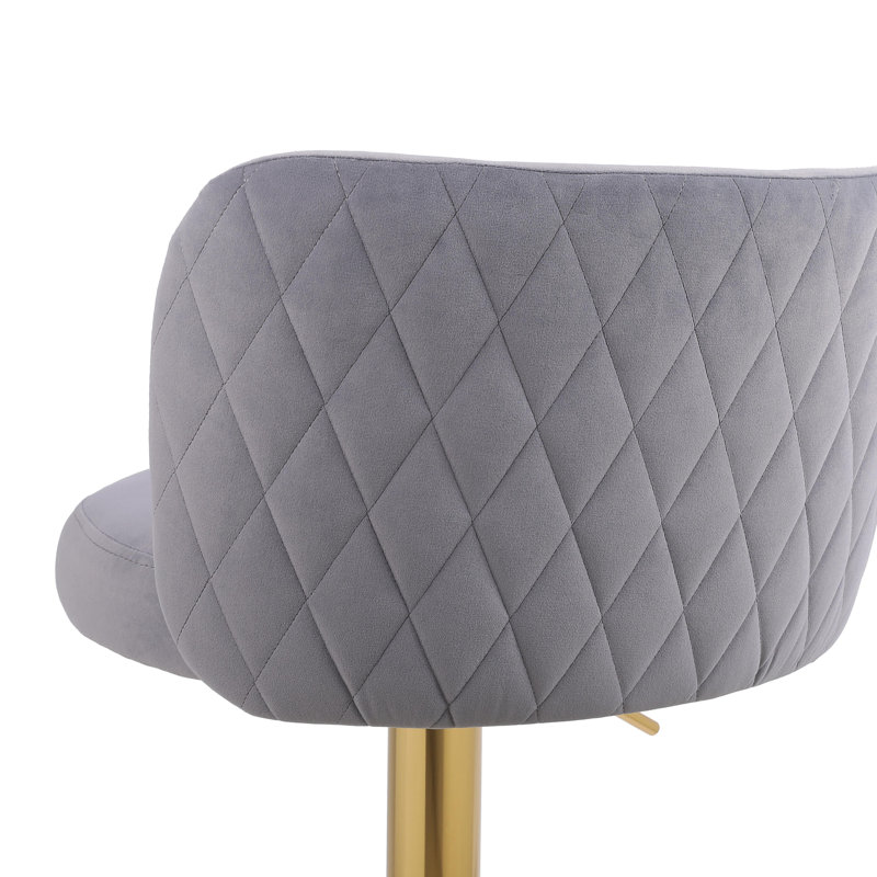 Tabouret de bar pivotant à hauteur réglable Gevan, Gris