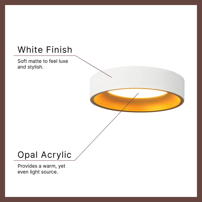 Nix 5-in Black dimmable LED Flush Mount, Matte Black/Gold