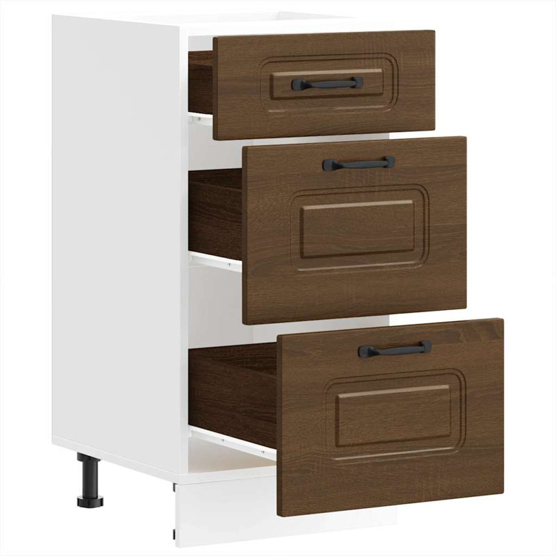 Kitchen Base Cabinet Kalmar Engineered Wood, Brown Oak