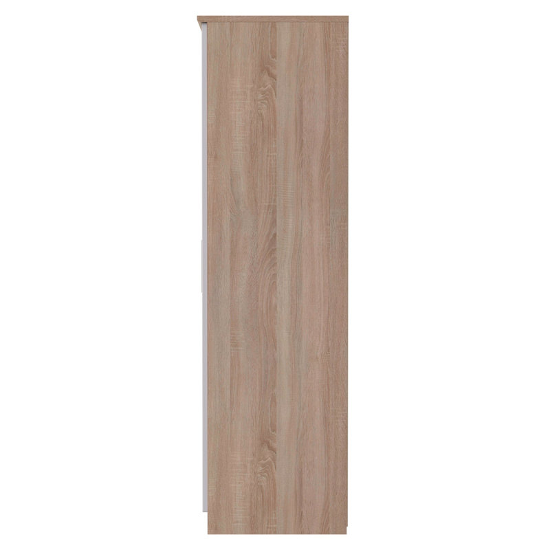 Borgeson 2 Door Wardrobe , Kashmir Gloss/Bardolino Oak, 182" H x 74" W x 53" D