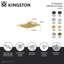 Pomme de douche carrée en goutte d'eau 12 pouces Kingston Brass Claremont-35598742