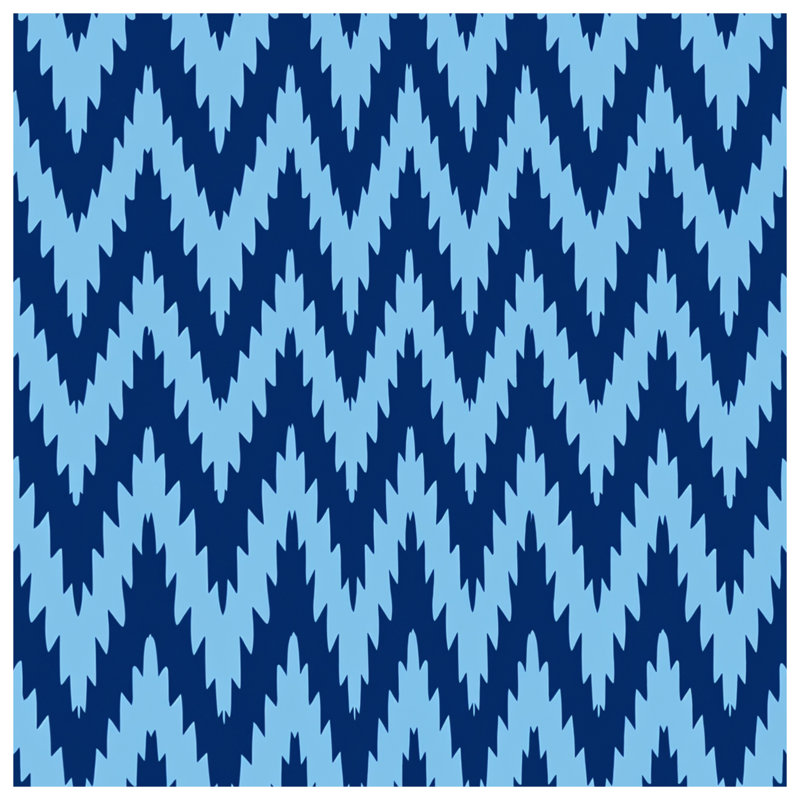 Blue Zigzag Pattern Duvet Covers, King