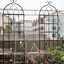 Treillis de jardin en métal antirouille 86,7 po x 19,7 po, 4 pour plantes d'extérieur, noir, facile à gérer, escalade, assemblage, structure