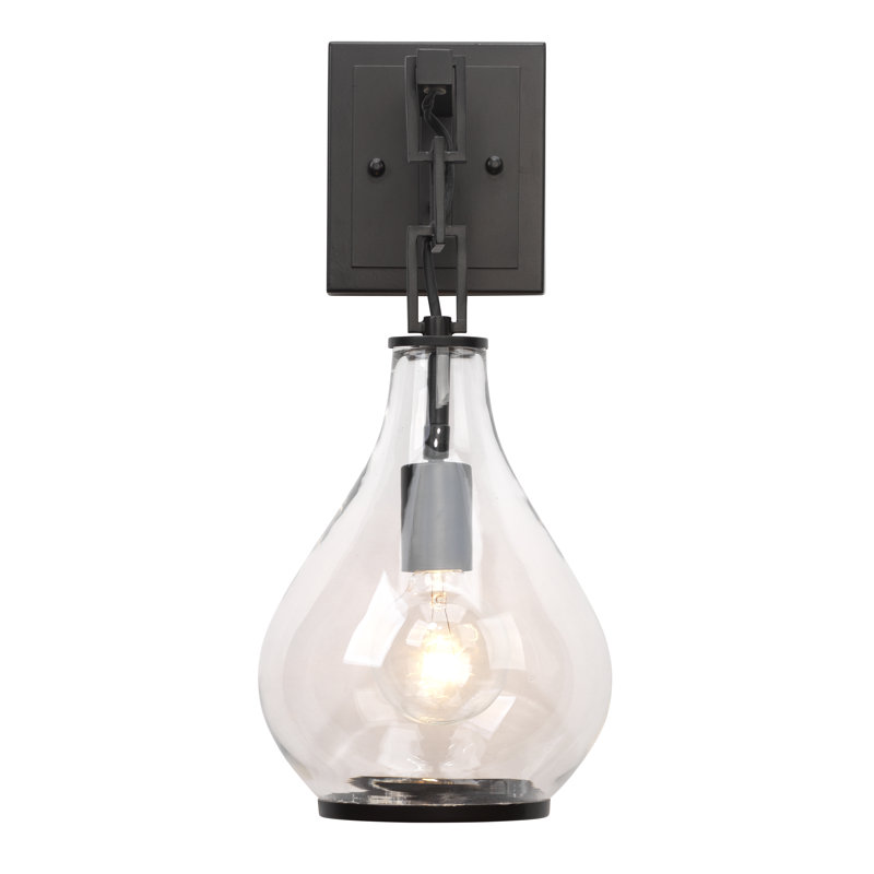 Antique Teardrop Glass & Oil-Rubbed Bronze Wall Sconce