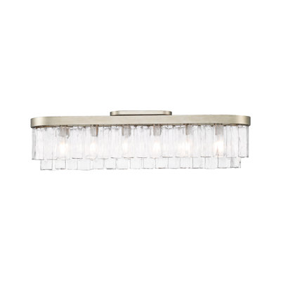 Hoisington 6-Light Flush Mount with Hammered Water Glass