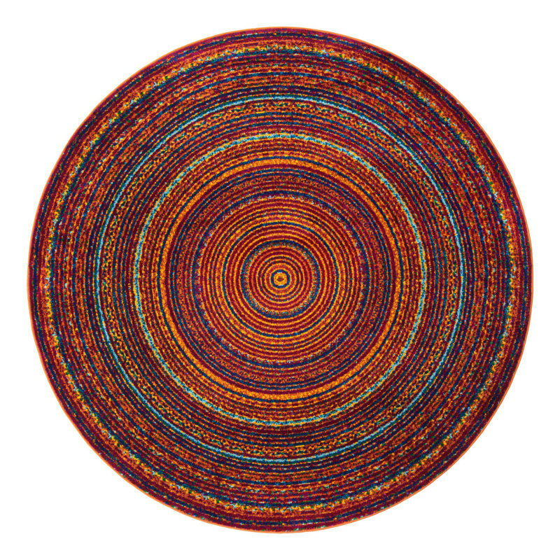 Weedman Rainbow Calypso Rug, Round 7'10"