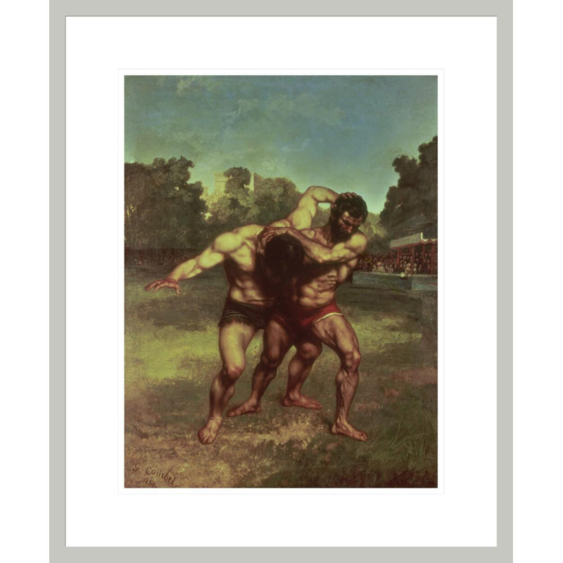 The Wrestlers by Framed Giclee Print, 21.57" H x 17.75" W