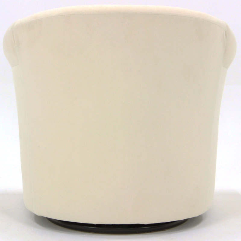 Anstett Upholstered Swivel Barrel Chair, Bone Polyester Blend