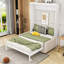 Lit escamotable mural en bois avec canapé-106408955-106408956