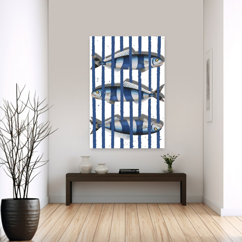 "Blue Striped Fish", 60" H x 40" W
