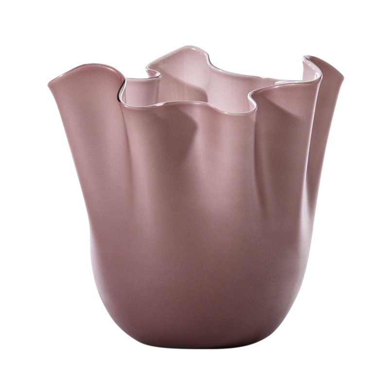 Venini Fazzoletto Vase, 9.45" H x 7.87" W x 7.87" D, Milk White