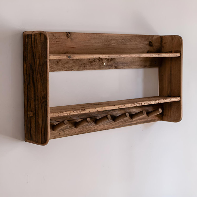 Tablette murale rustique en bois massif