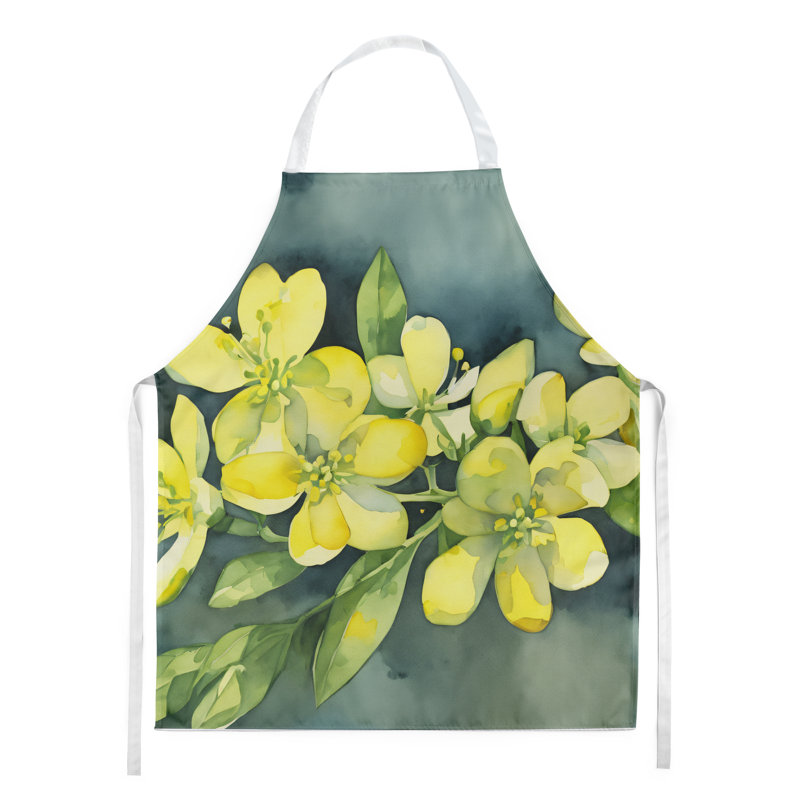 Iris du Tennessee en tablier aquarelle, Jessamine jaune du Sud de la Caroline du Sud
