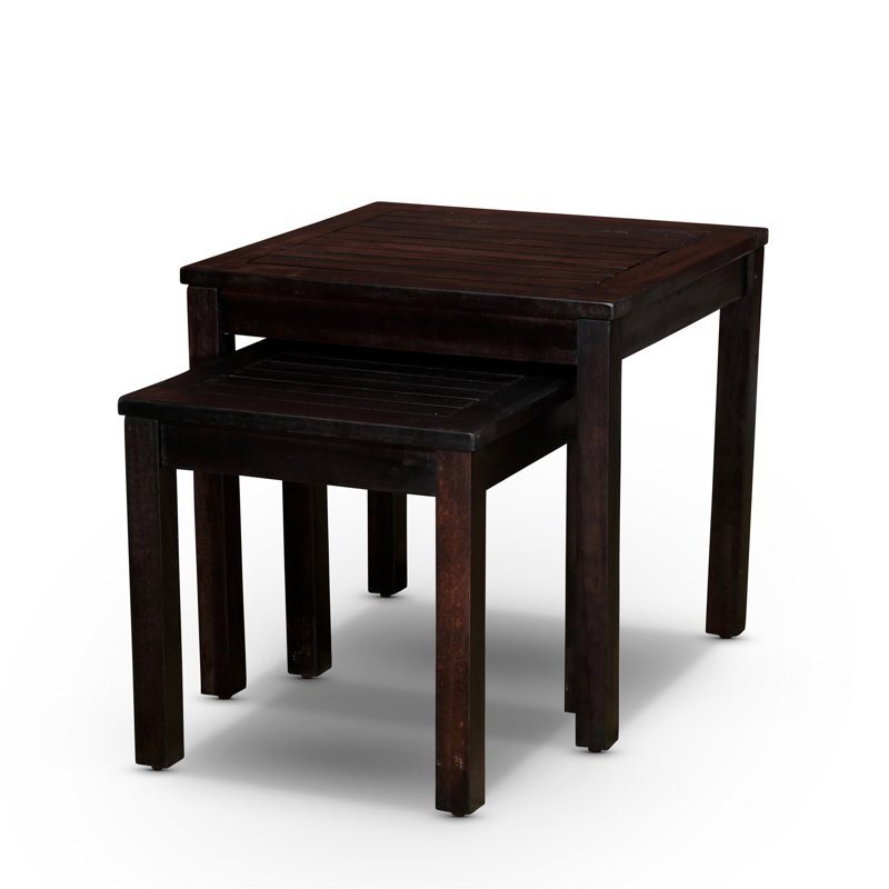 Ensemble de 2 tables gigognes en eucalyptus