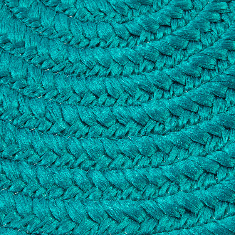 Tapis turquoise tressé AUCIello Port Royale, Ovale 12 pi x 15 pi