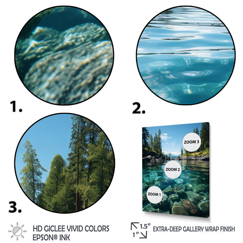 «Basnett Alaska Pristine Waters», reproduction d'art sur toile, H 44 po x l 34 po x P 1,5 po, Toile tendue