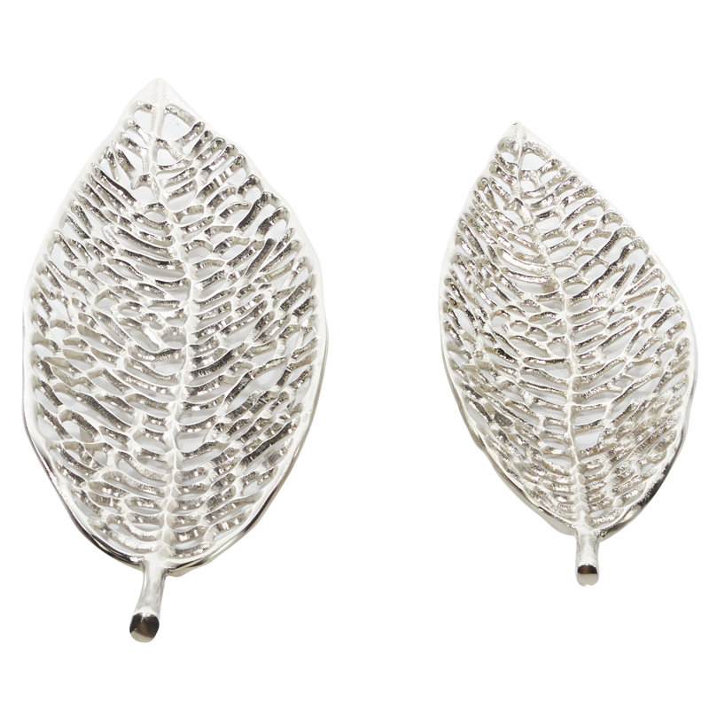 Ensemble de plateaux décoratifs en aluminium, Argenté