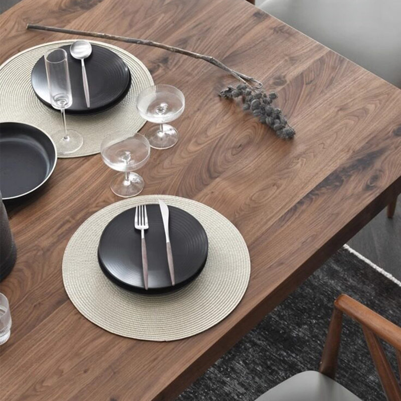 Brown Rectangular Solid Wood Dining Table, 29.53"H×78.74"L×31.50"W