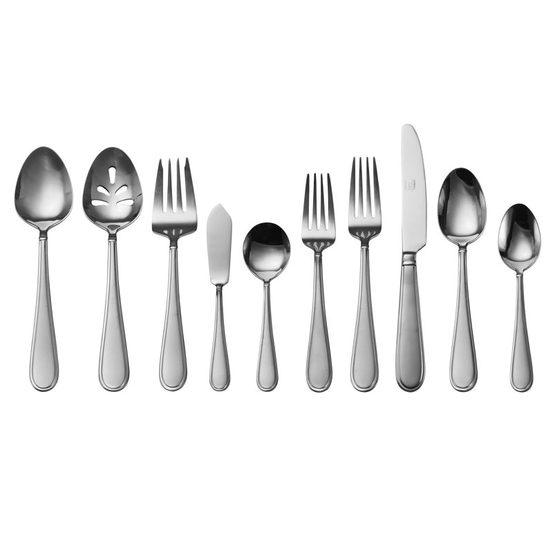 Ensemble de couverts en acier inoxydable avec ustensiles de service 45 pièces Gourmet Basics par Mikasa Westfield Frost