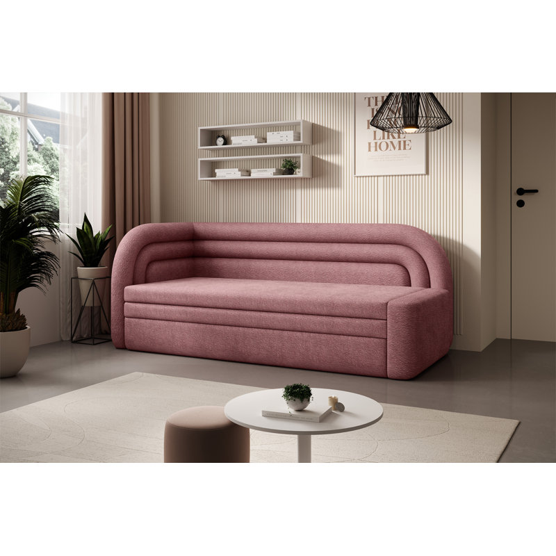 Atty 2 Seater Sofa Bed, Pink