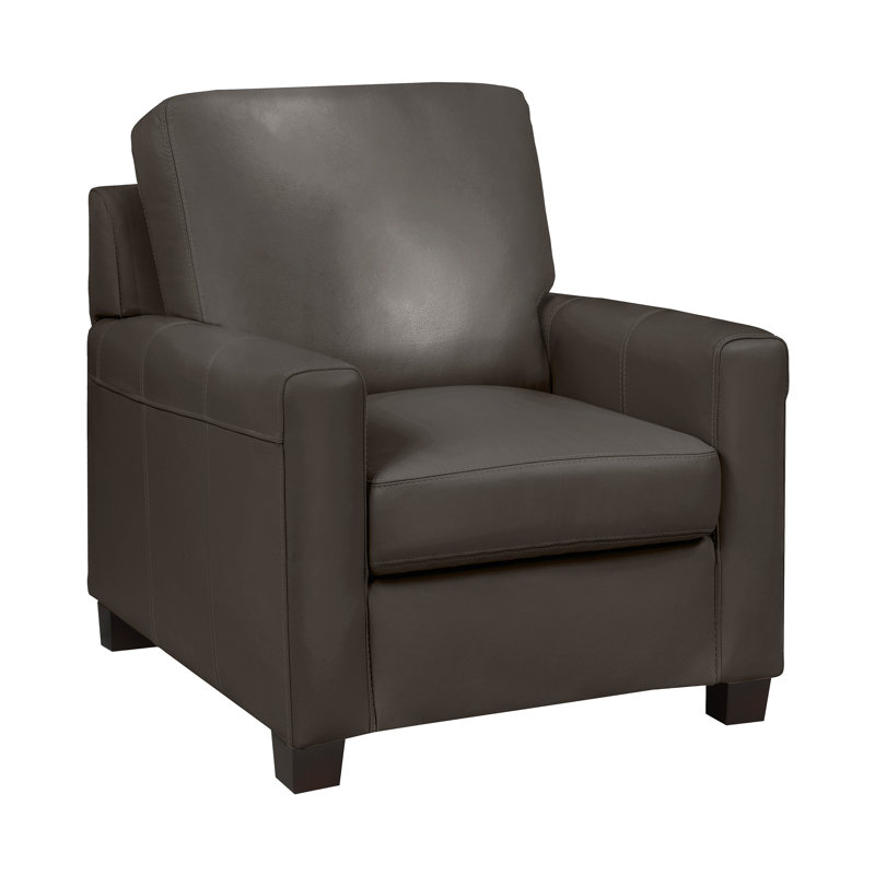 Fauteuil en cuir Anum, Cuir moka