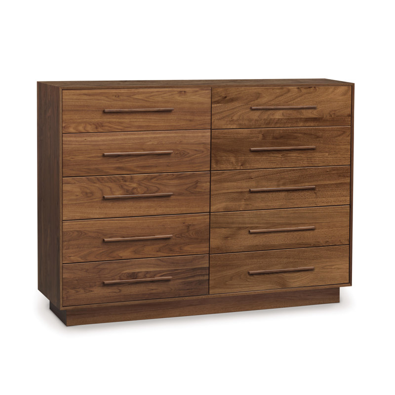 Commode double 10 tiroirs Moduluxe, Noyer naturel