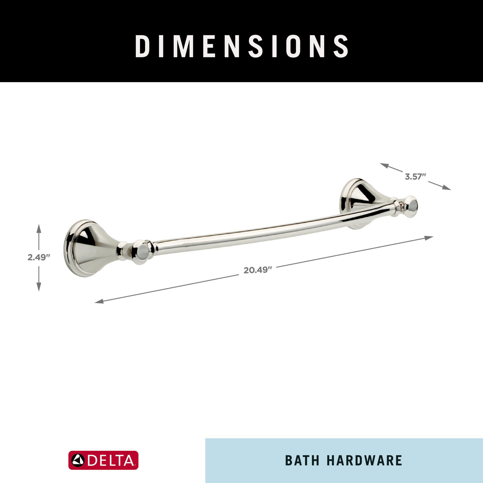 Cassidy™ 18" Wall-Mounted Towel Bar, Brilliance Polished Nickel
