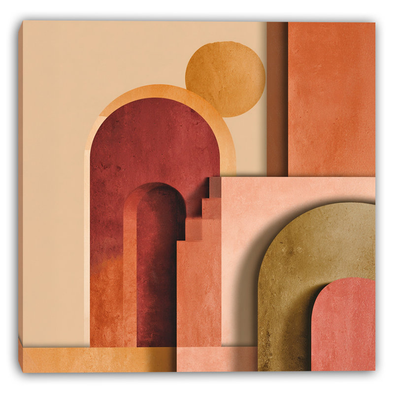 «Terracotta Arches», art mural sur toile tendue, H 20 po x l 20 po