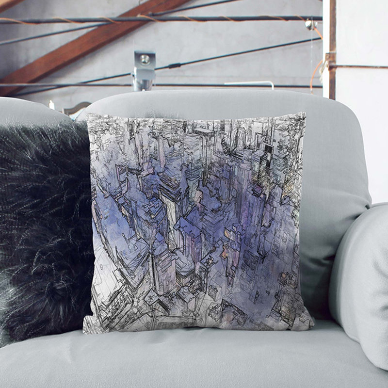 Abstract Square Cushion, Stone, 55cm H x 55cm W x 20cm D