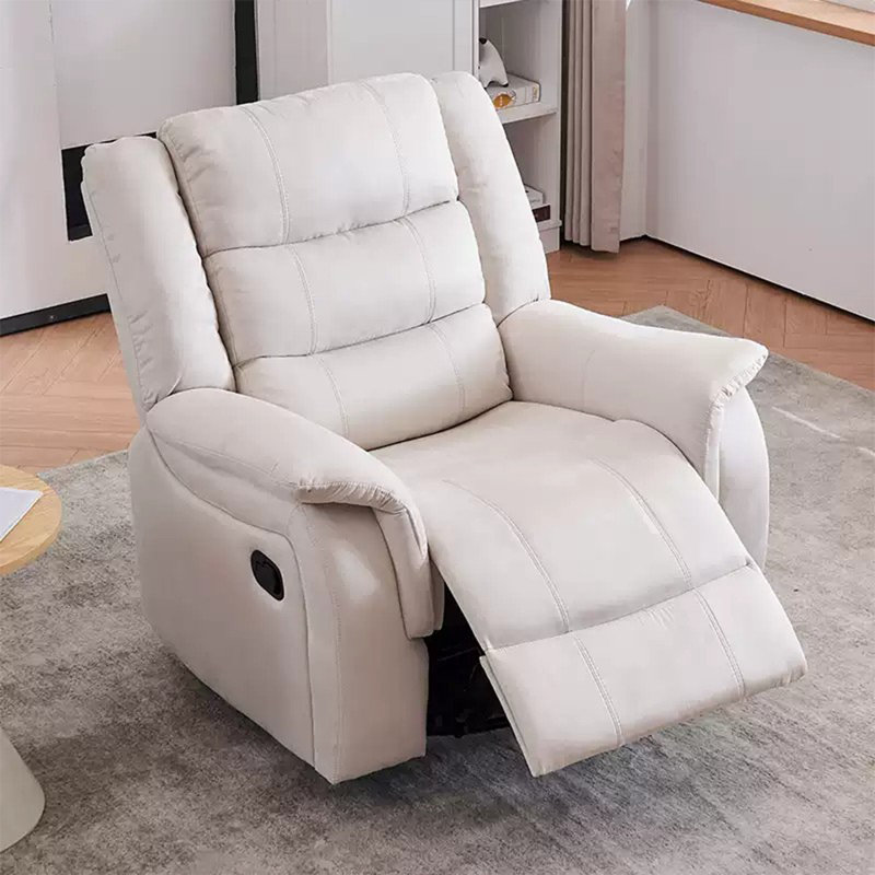 Chaise de loisirs multifonctionnelle en bois massif, Blanc cassé / blanc