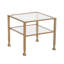 Table basse carrée 21 "en verre doré et métal