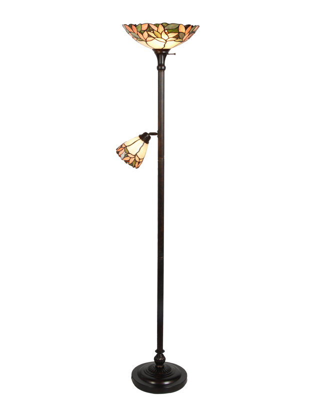 Feagin 69.75'' Antique Golden Sand Torchiere Floor Lamp