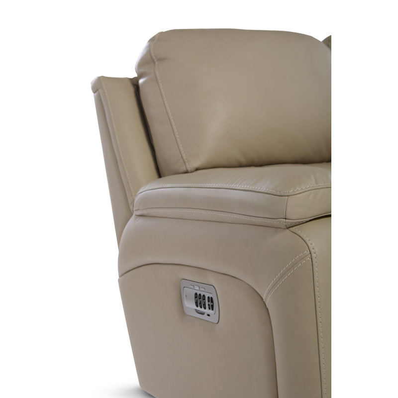 Canapé inclinable électrique en cuir Greyson avec appui-tête électrique et lombaire
