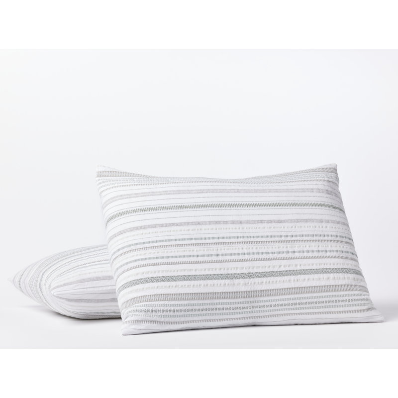 Standard Organic Cotton Gray and White Striped Pillow Sham